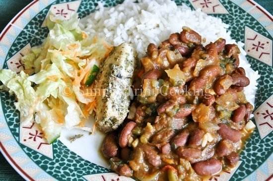 red beans and rice, simply trini cooking