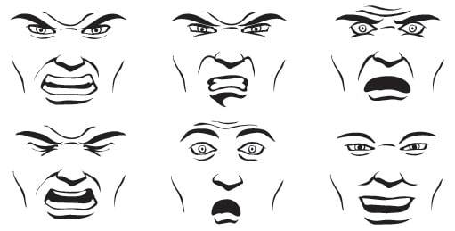 facial displays of fear and anger